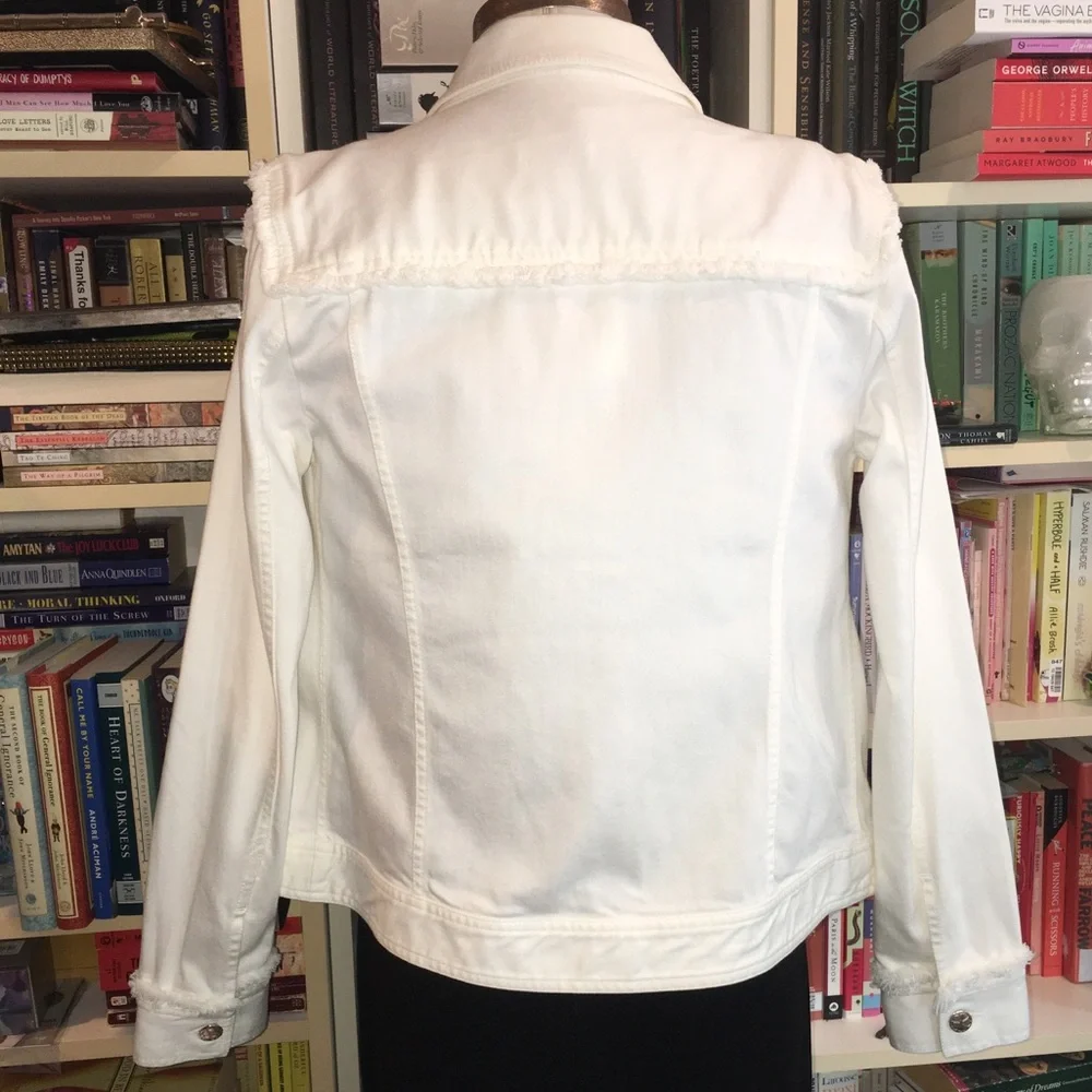 Trina Turk White Denim Jean Jacket - Picture 3 of 11
